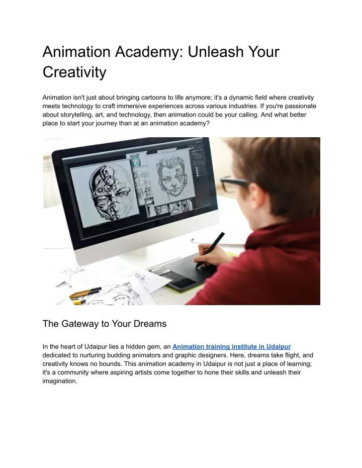 animation academy unleash your creativity