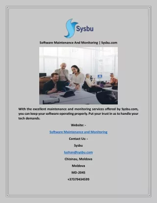 software maintenance and monitoring sysbu com
