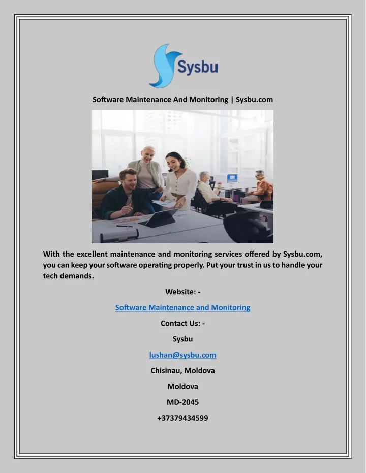 software maintenance and monitoring sysbu com