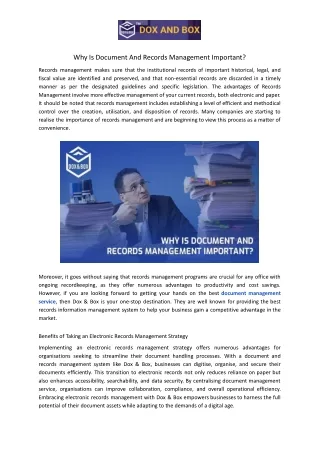 why is document and records management important