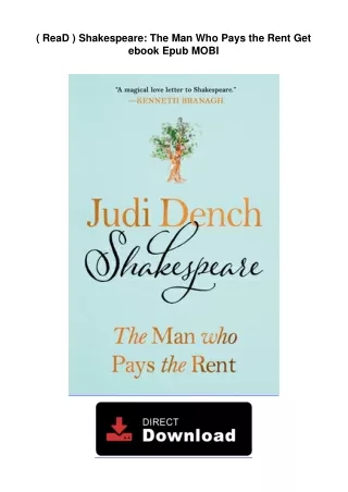 [EbooK Epub] Shakespeare: The Man Who Pays the Rent Get ebook Epub MOBI