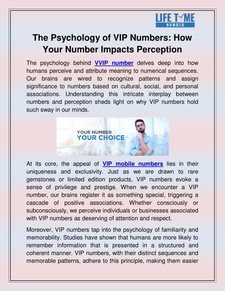 the psychology of vip numbers how your number