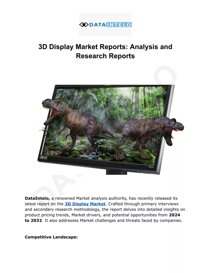 3d display market reports analysis and research