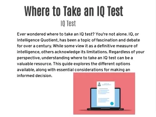 Where to take an IQ Test?
