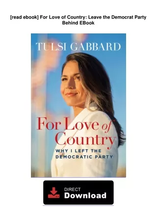 DOWNLOAD EBOOK  For Love of Country: Leave the Democrat Party Behind Download