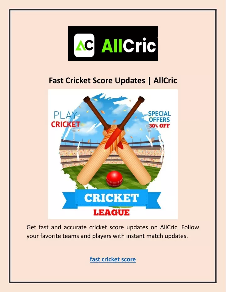 fast cricket score updates allcric