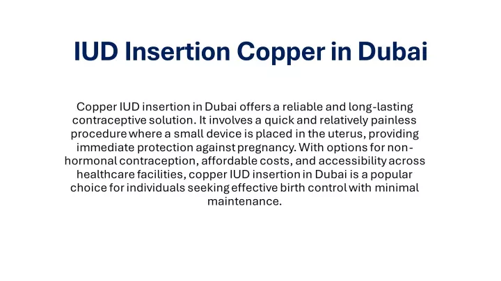 iud insertion copper in dubai