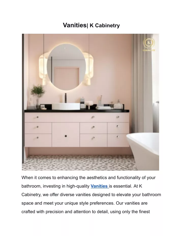 vanities k cabinetry