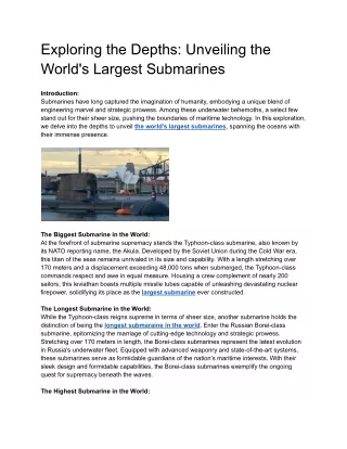 Exploring the Depths_ Unveiling the World's Largest Submarines