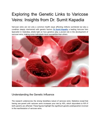 The Role of Genetics in Varicose Veins: Are You at Risk?