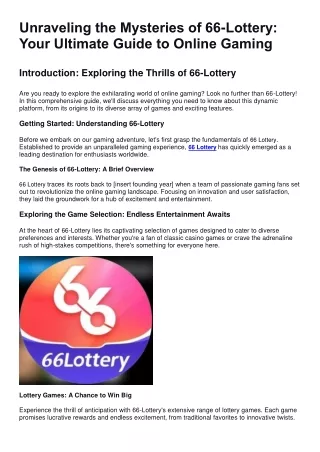 unraveling the mysteries of 66 lottery your
