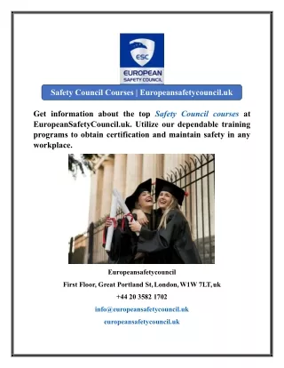 Safety Council Courses  Europeansafetycouncil.uk