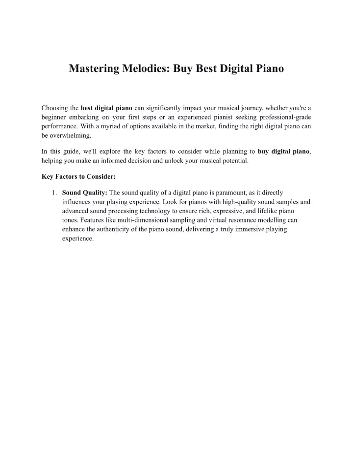 mastering melodies buy best digital piano