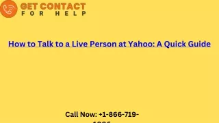 How can I talk to a Live person at Yahoo (2)