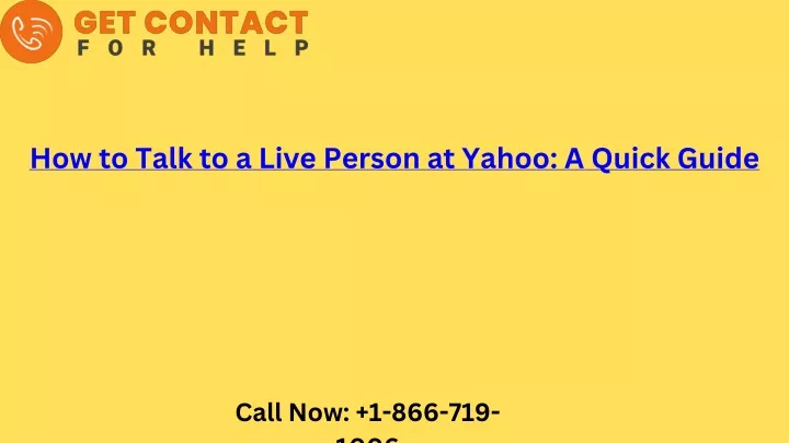 how to talk to a live person at yahoo a quick