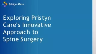 Exploring Pristyn Care's Innovative Approach to Spine Surgery