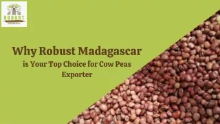 Why Robust Madagascar is Your Top Choice for Cow Peas Exporter