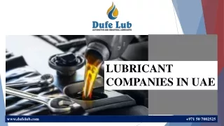 LUBRICANT COMPANIES IN UAE