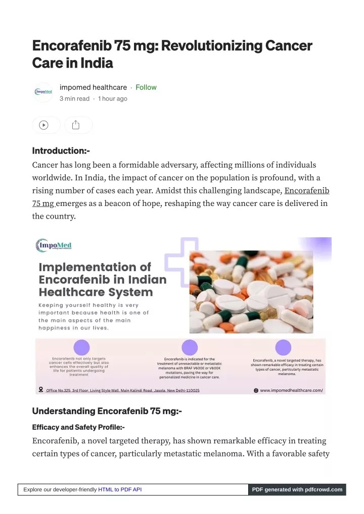 encorafenib 75 mg revolutionizing cancer care