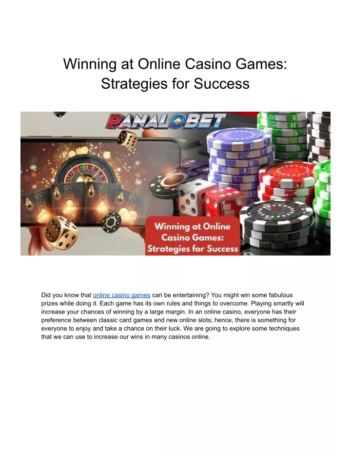 winning at online casino games strategies