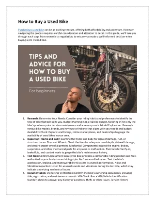 how to buy a used bike