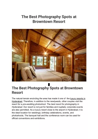 Photoshoot resort  in Hyderabad | Browntown Resort