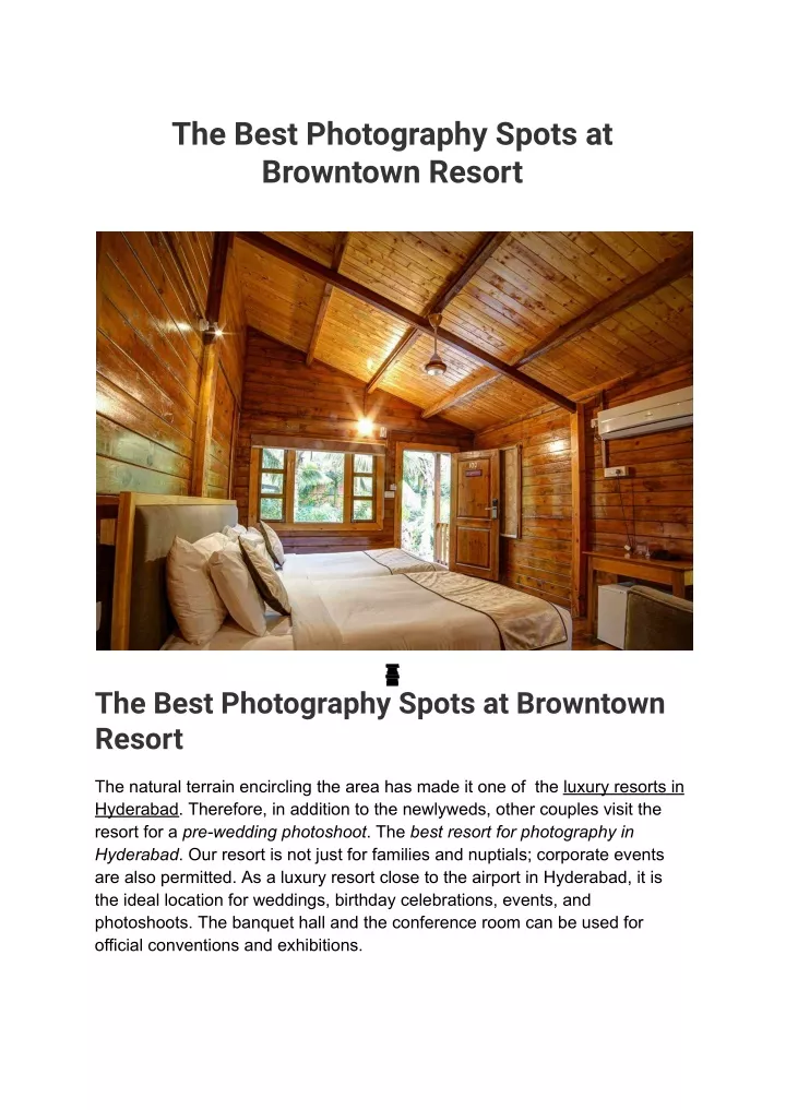 the best photography spots at browntown resort
