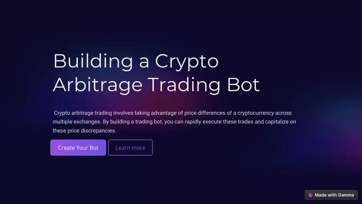 building a crypto arbitrage trading bot