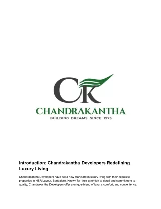 Property developers in Hsr Layout Bangalore