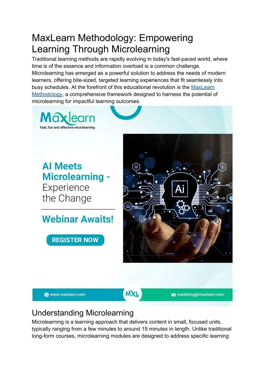 PPT - MaxLearn Methodology_ Empowering Learning Through Microlearning ...