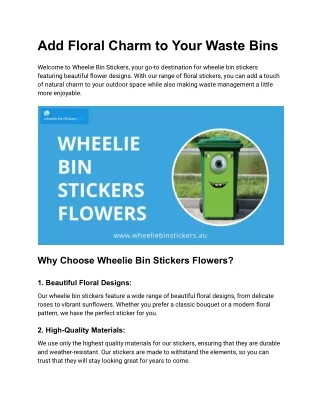 wheelie bin stickers flowers