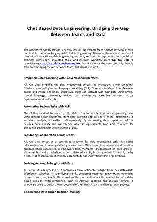 chat based data engineering bridging