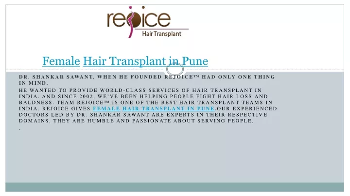 female hair transplant in pune