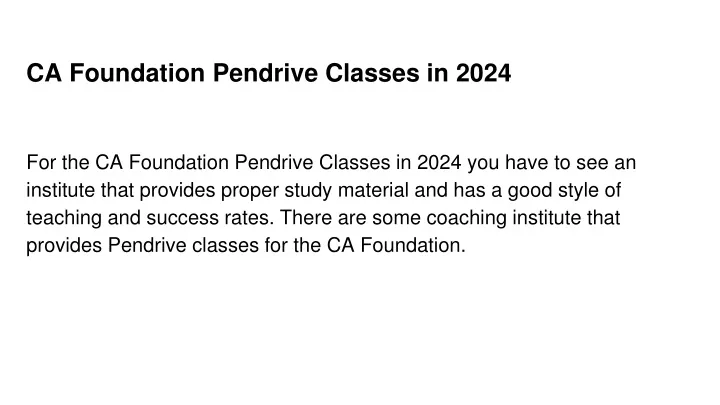 ca foundation pendrive classes in 2024