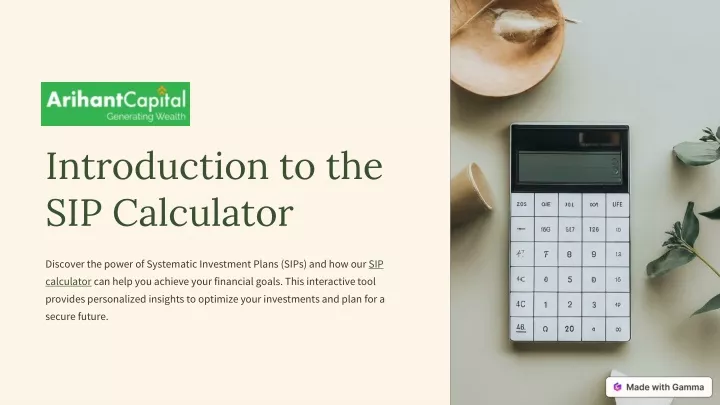 introduction to the sip calculator