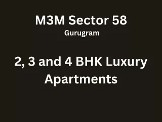 M3M Sector 58 Gurugram E - Brochure
