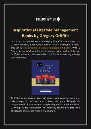 Inspirational Lifestyle Management Books by Gregory Griffith