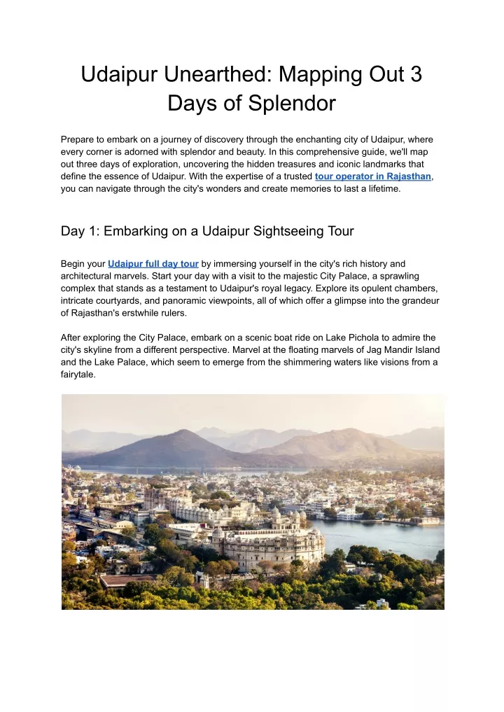 udaipur unearthed mapping out 3 days of splendor