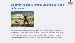 Discover the Best Chimney Cleaning Services in Bozeman