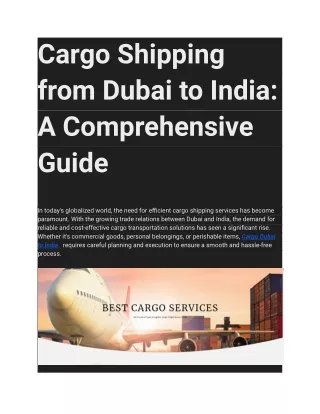 Cargo Shipping from Dubai to India_ A Comprehensive Guide