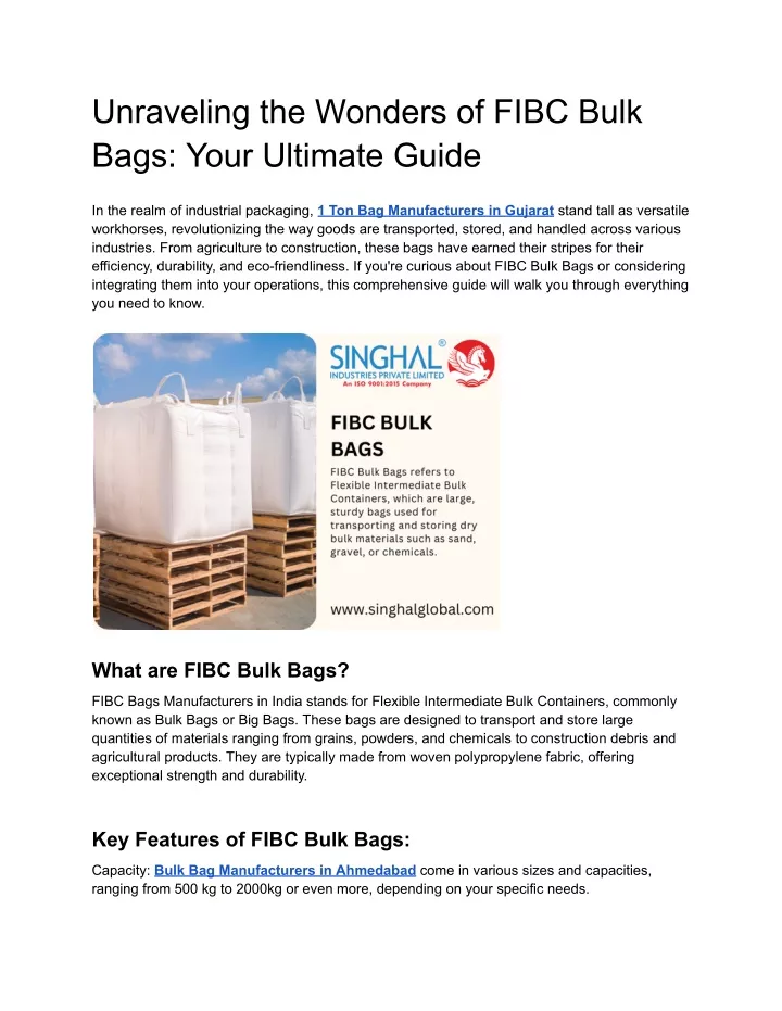 unraveling the wonders of fibc bulk bags your