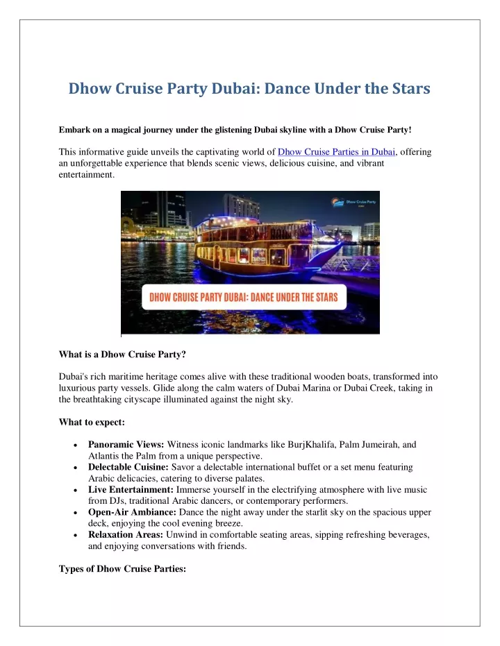 dhow cruise party dubai dance under the stars