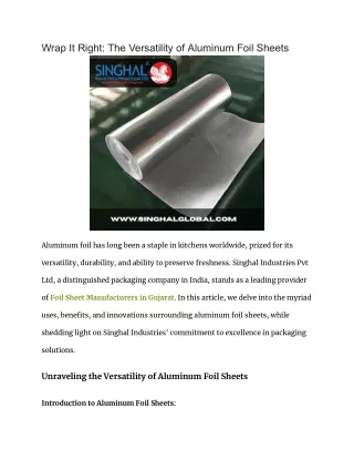 Wrap It Right_ The Versatility of Aluminum Foil Sheets