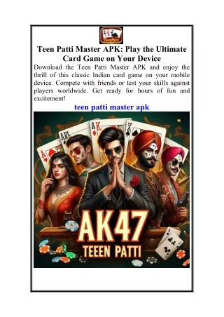 Teen Patti Master APK Play the Ultimate Card Game on Your Device