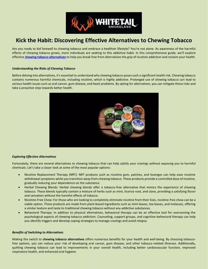 kick the habit discovering effective alternatives