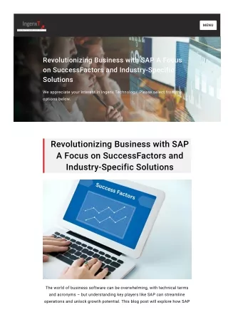 Revolutionizing Business with SAP A Focus on SuccessFactors and Industry-Specific Solutions