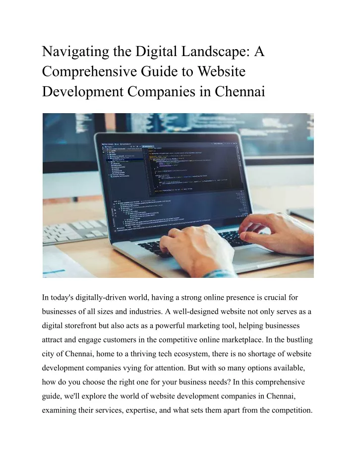 PPT - Navigating the Digital Landscape_ A Comprehensive Guide to Website Development Companies 