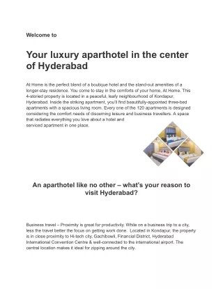 Standard Room - 2 and 3 BHK Service Apartments in Hyderabad | At Home