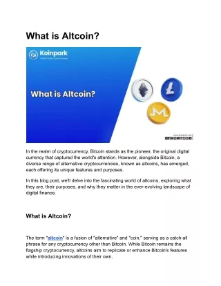 What is Altcoin