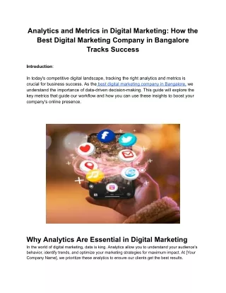 Analytics and Metrics in Digital Marketing: